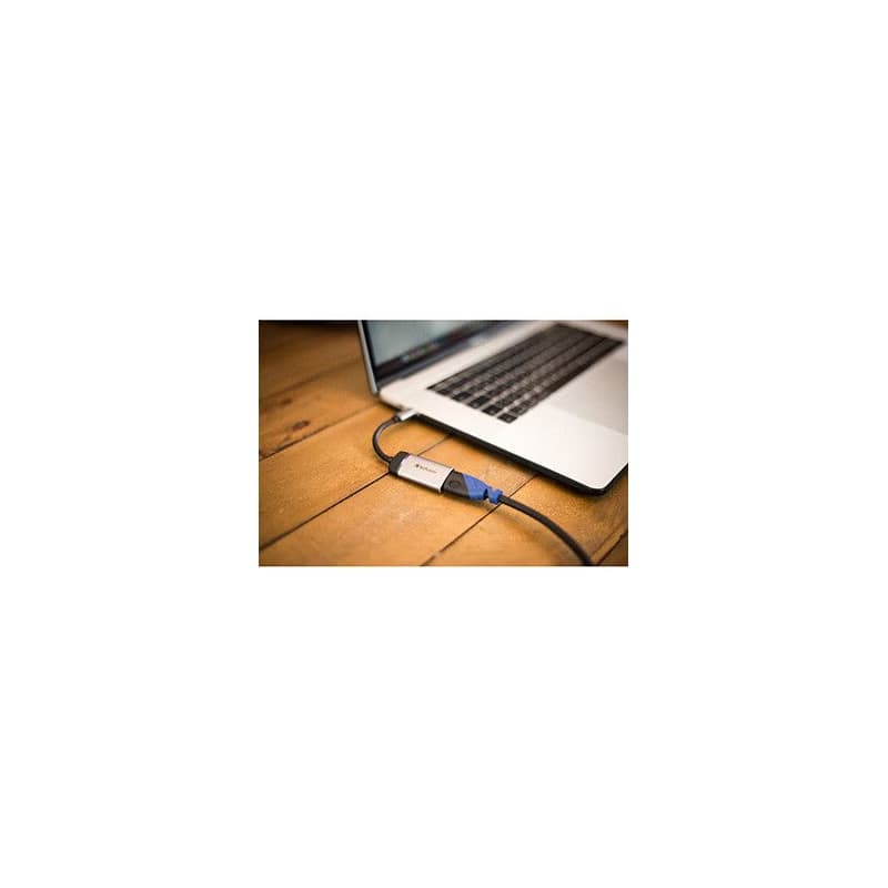 USB (3.1) húb 1-port, 49143, šedá, dĺžka kábla 10cm, Verbatim, 1x HDMI 6