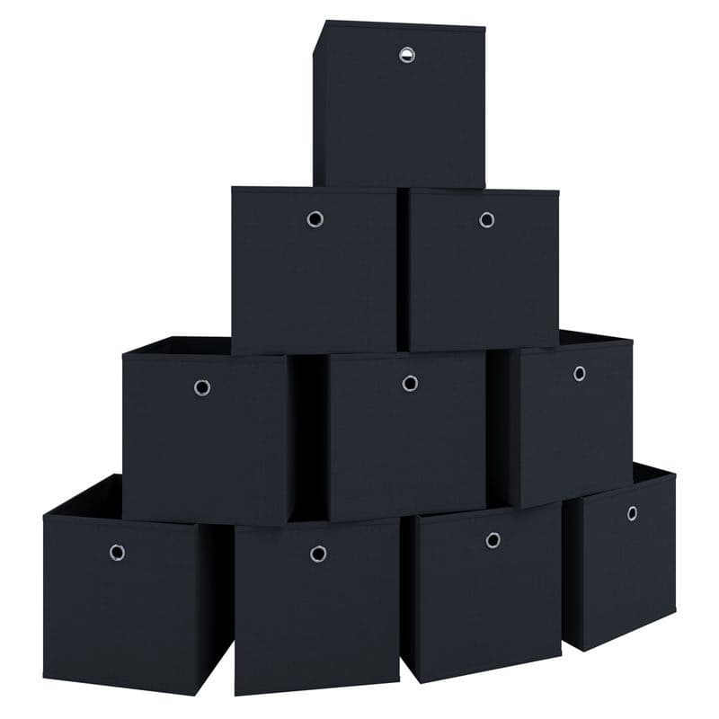 Skladací úložný box Boxas, 10 ks, čierny 1