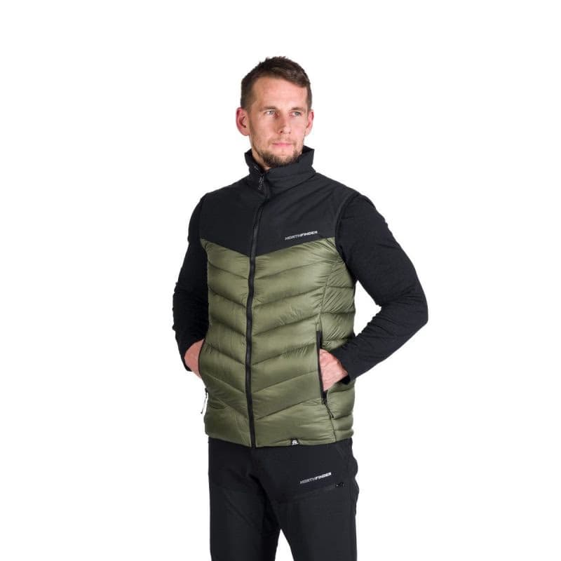 Pánska turistická vesta NORTHFINDER FILIPPO-550blackdarkgreen 2