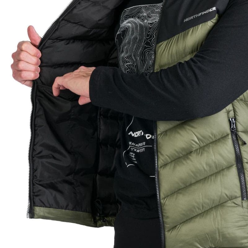 Pánska turistická vesta NORTHFINDER FILIPPO-550blackdarkgreen 5