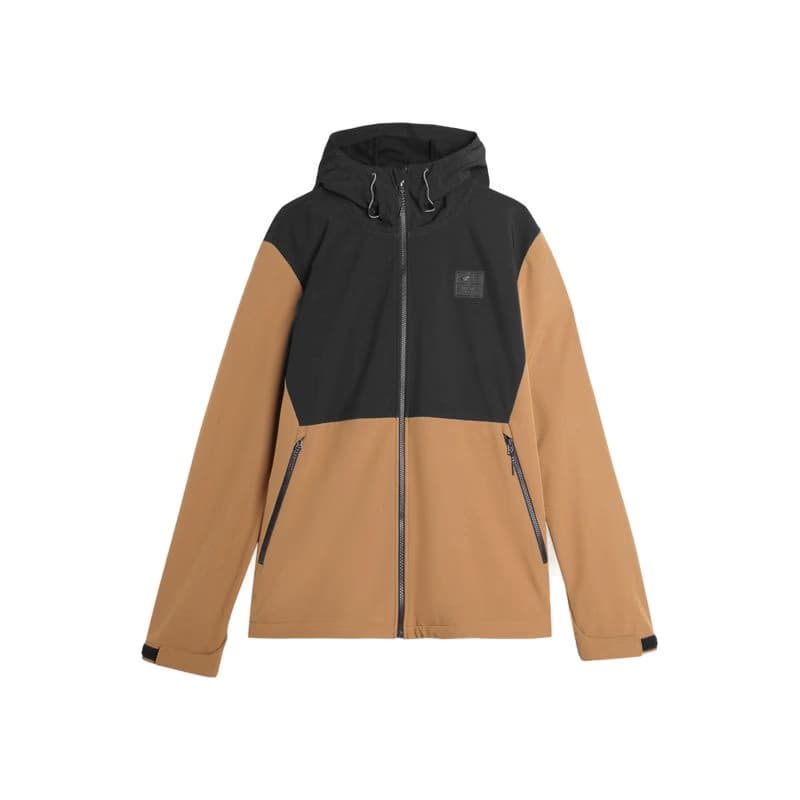 Pánska turistická softshellová bunda 4F SOFTSHELL JACKET-AW23TSOFM155-82S-LIGHT BROWN 3
