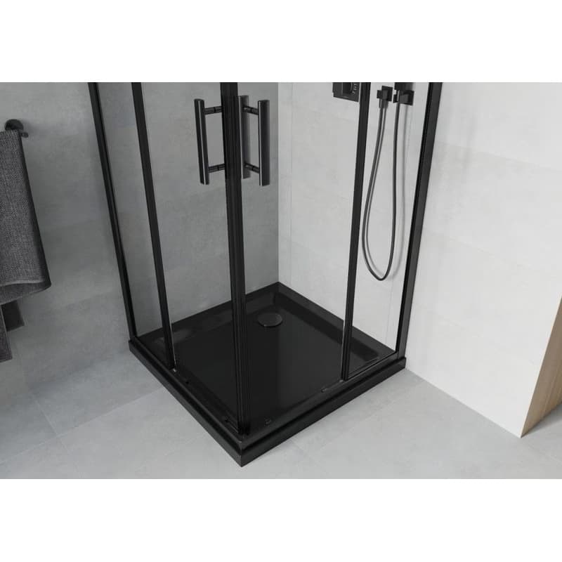 MEXEN/S - Rio ksprchovací kút 70 x 70, transparent, čierna + vanička so sifónom 860-070-070-70-00-4070B 4