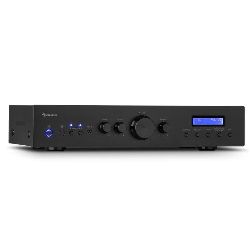 Auna AMP-CD608 DAB, HiFi stereo zosilňovač, 4 x 100 W, RMS, DAB+ BT, optický vstup, diaľkový ovládač 1