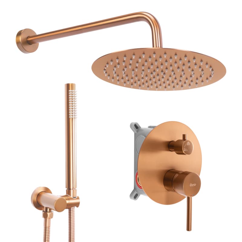 REA - Podomietková sprchová sada Lungo Copper Brush + BOX REA-P8809 1