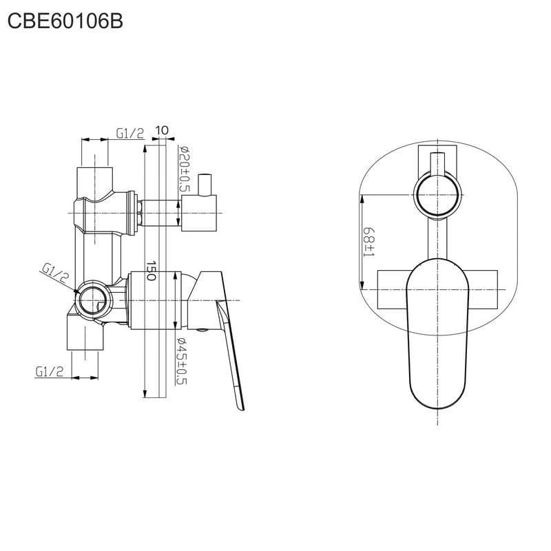 MEREO Mereo Sprchový set s dvojcestnou podomietkovú batérií CB650SV2 3