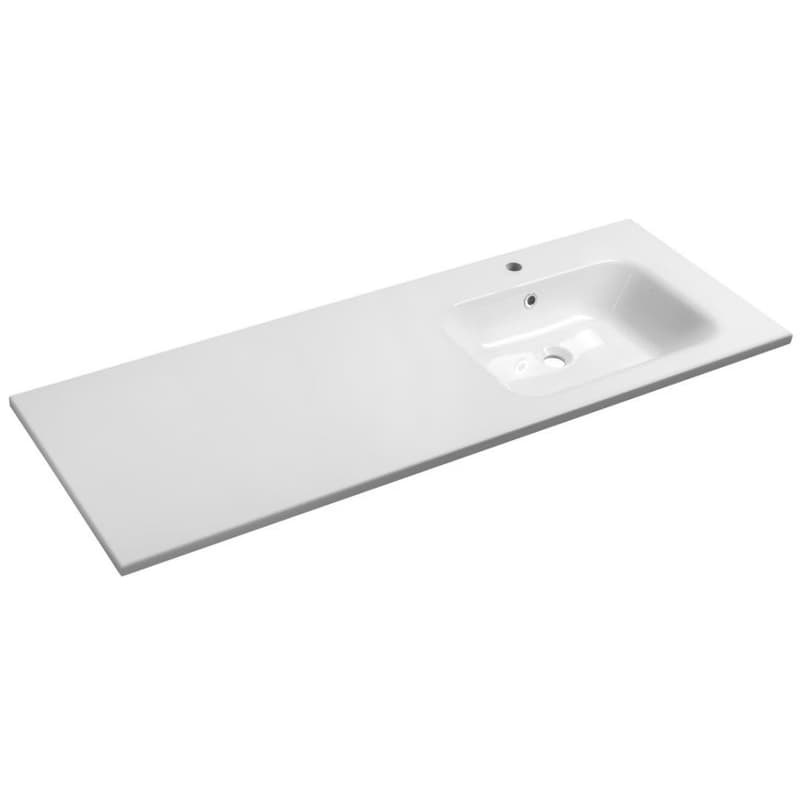 SAPHO - ARECA umývadlo 141x51,5cm, liaty mramor, pravé, biela AC141R