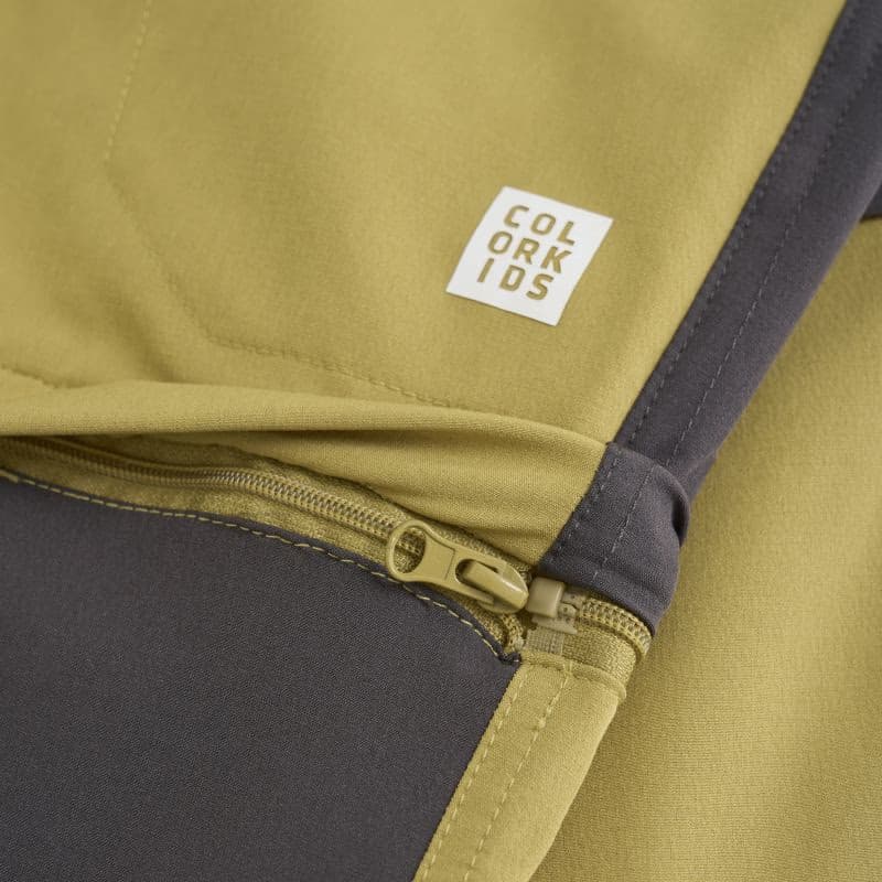Chlapčenské turistické nohavice COLOR KIDS Soft Pants Stretch W. Zip Off, fennel seed 3