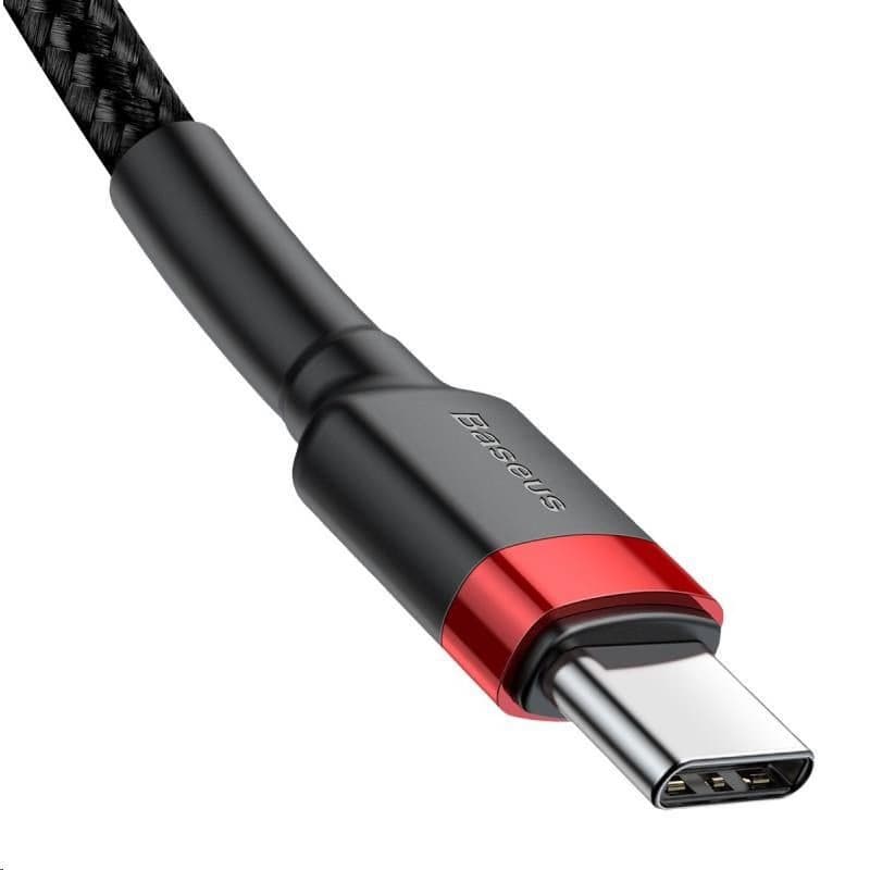 Baseus Cafule Series nabíjací / dátový kábel USB-C na USB-C PD2.0 60W Flash 1m, červená-čier 5