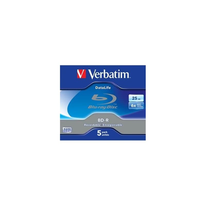 Verbatim BD-R, Datalife, 25GB, šperk box, 43836, 6x, 5-pack
