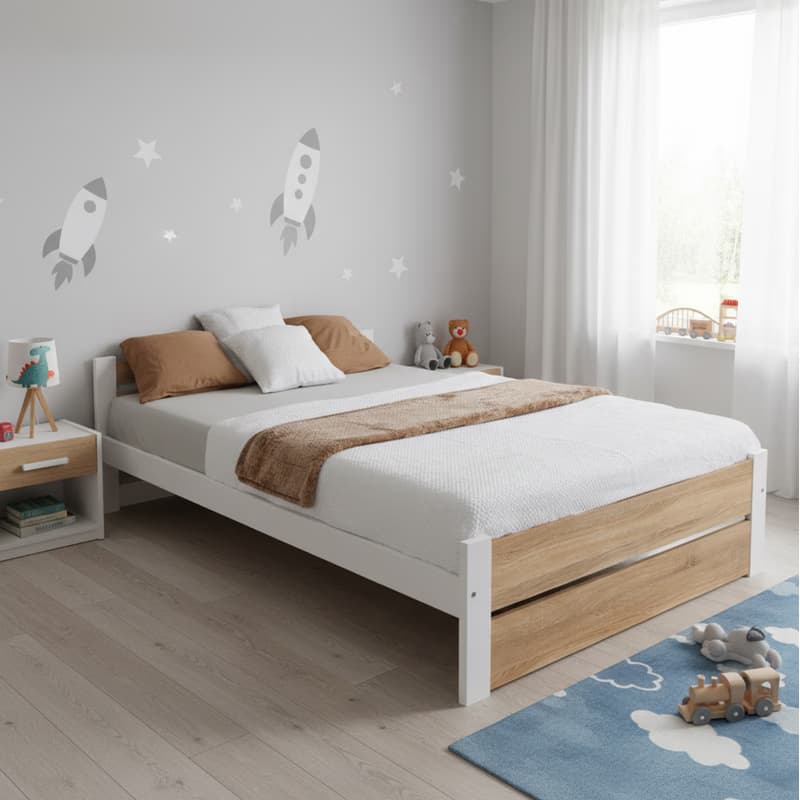 Elvisia Posteľ LEA s matracom a roštom | 90 x 200 cm Farba: dub sonoma 3