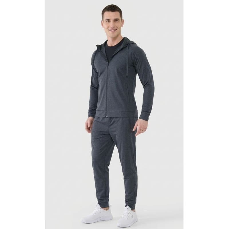 Pánska tréningová mikina so zipsom 4F SWEATSHIRT FNK M631-22M-ANTHRACITE MELANGE 2