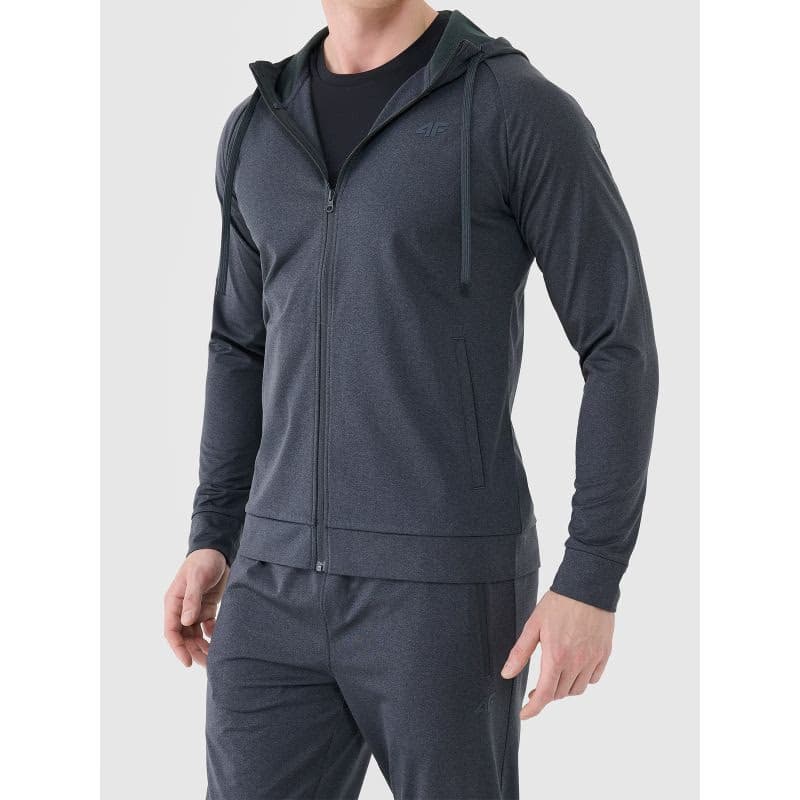 Pánska tréningová mikina so zipsom 4F SWEATSHIRT FNK M631-22M-ANTHRACITE MELANGE 3