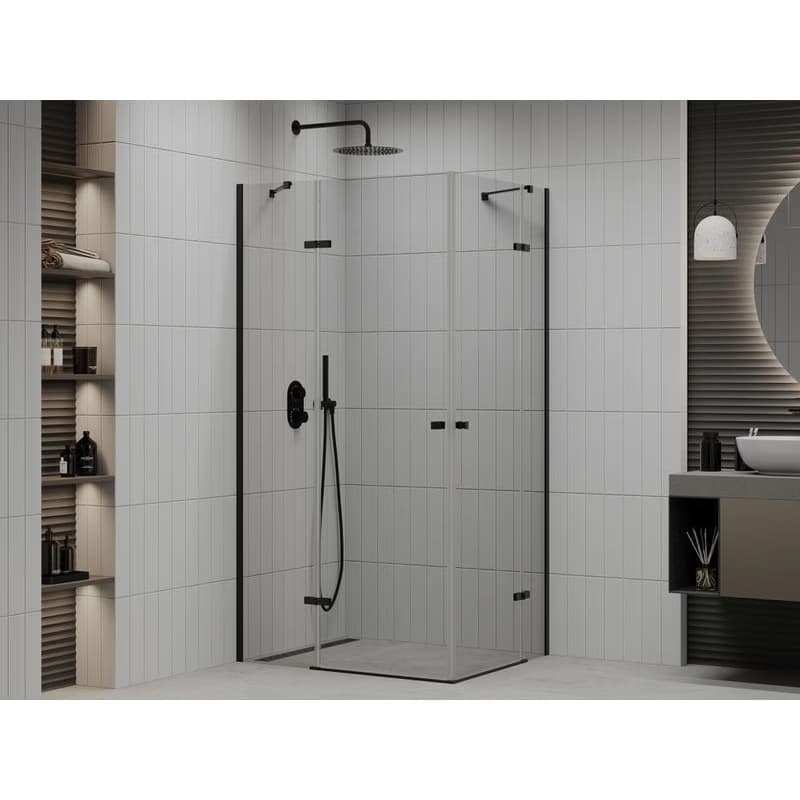 MEXEN/S - ROMA sprchovací kút 80x70, transparent, čierny 854-080-070-70-00-02 2