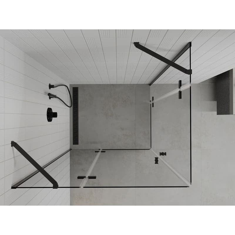MEXEN/S - ROMA sprchovací kút 80x70, transparent, čierny 854-080-070-70-00-02 6