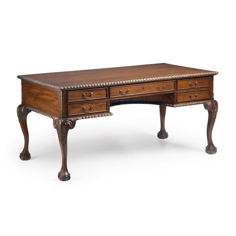 Estila Rustikálny písací stolík M-VINTAGE z masívneho dreva tmavohnedej farby so zásuvkami 160cm 1
