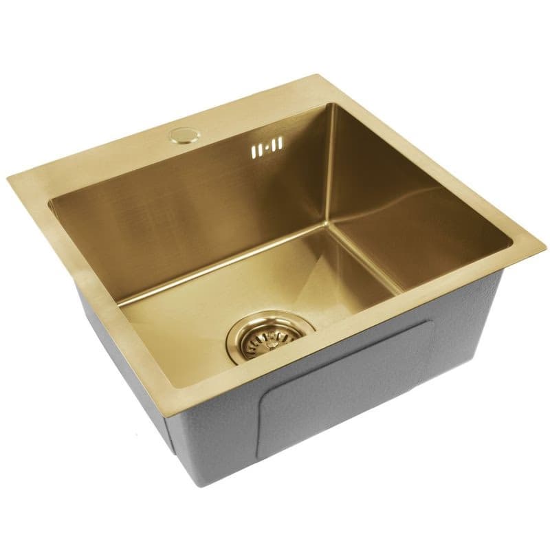 REA REA - Oceľový drez Leo 40 BRUSH GOLD s kuchynskou batériou KPL-96001 4