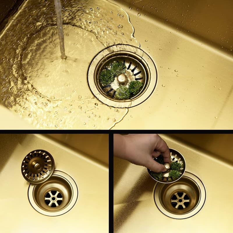 REA REA - Oceľový drez Leo 40 BRUSH GOLD s kuchynskou batériou KPL-96001 6