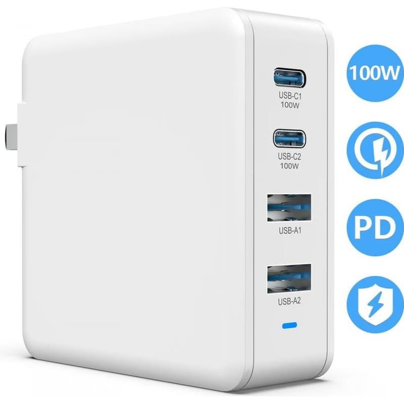 Viking nabíjačka USB GaN 100W, podpora PD3.0 a QC4+, biela 2