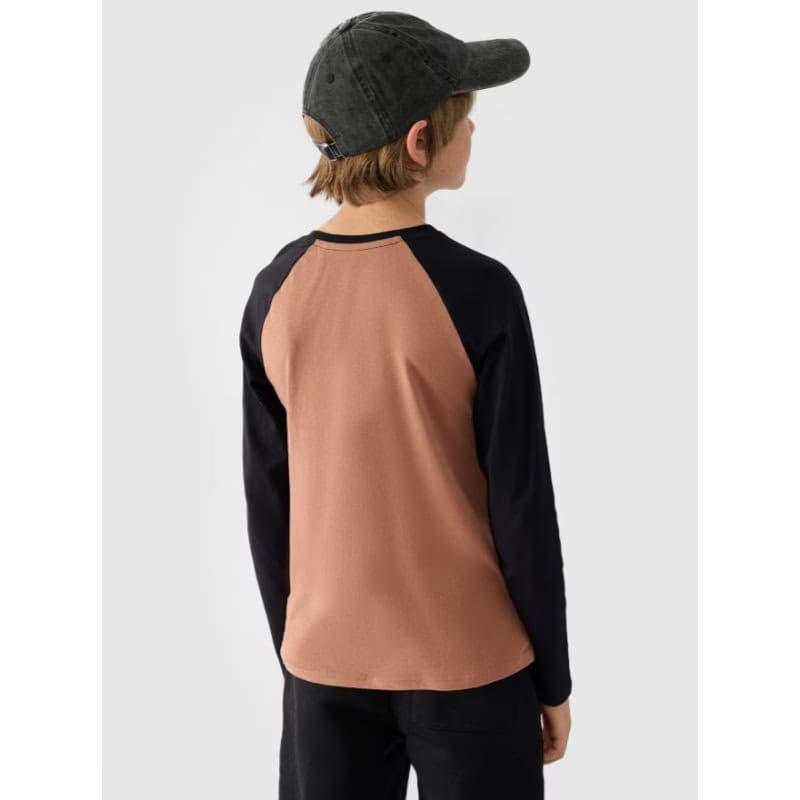 Chlapčenské tričko s dlhým rukávom 4F JUNIOR LONGSLEEVE-JWAW24TLONM293-65S-PALE CORAL 3