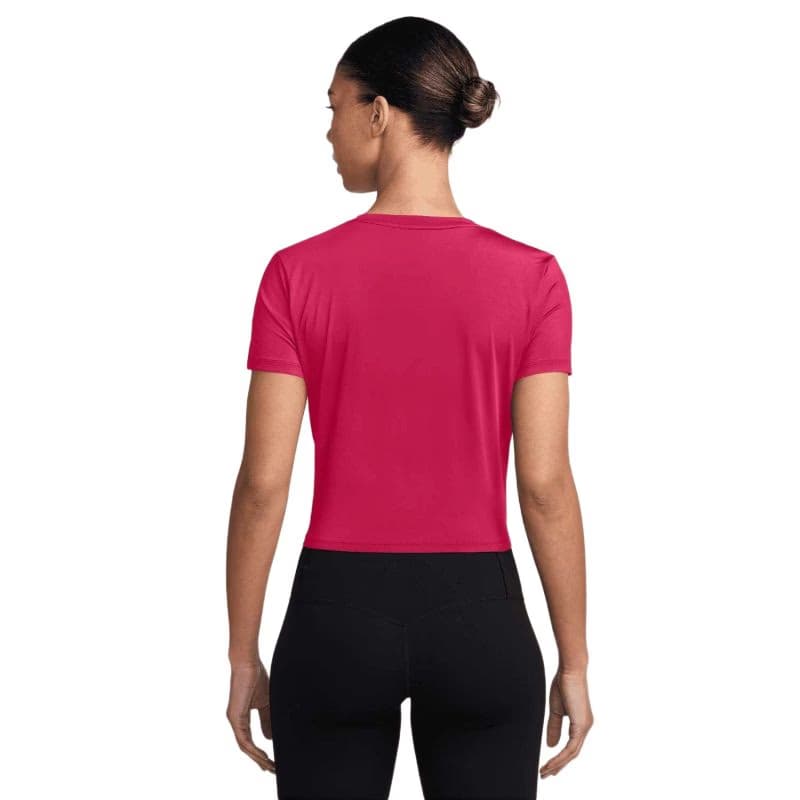 Dámske tréningové tričko s krátkym rukávom NIKE W NK ONE CLSC DF TWST SS TP WT RUSH PINK WHITE 3