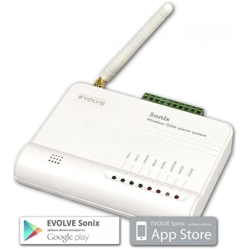 EVOLVEO Sonix - bezdrôtový GSM alarm (4 ks diaľk. ovl., PIR čidlo pohybu, čidlo na dvere/okno, externé repro, Android/iPhone 3