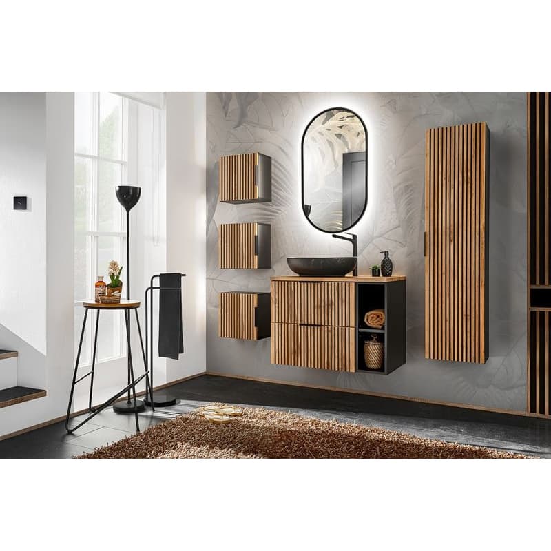 ArtCom Regál do kúpeľne XILO Black 81-01 4