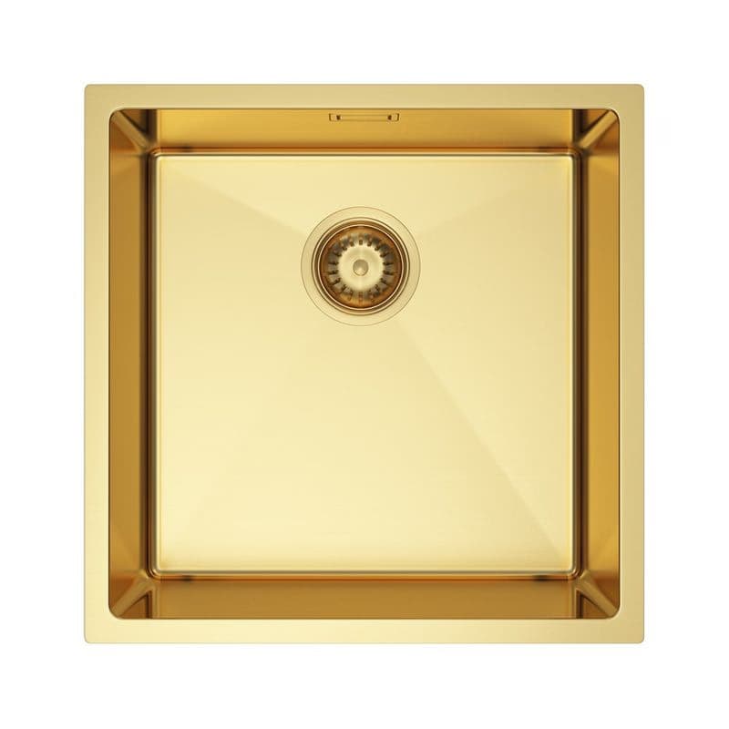 VELAZO Zlatý oceľový drez jednokomorový 44 x 44 cm, Velazo VELAZ4444G 1