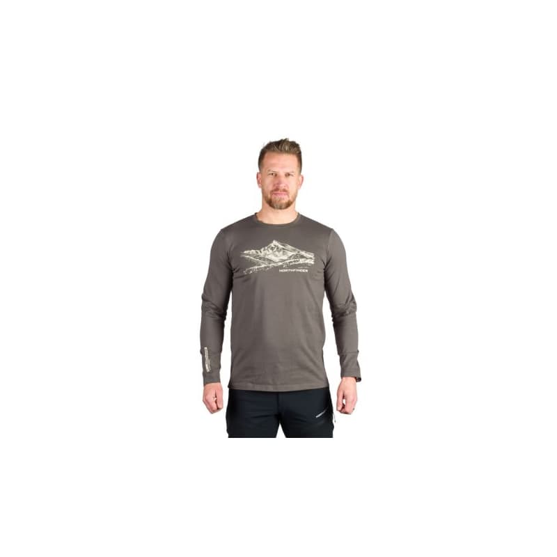 Pánske turistické tričko s dlhým rukávom NORTHFINDER DACSO-300darkgreen