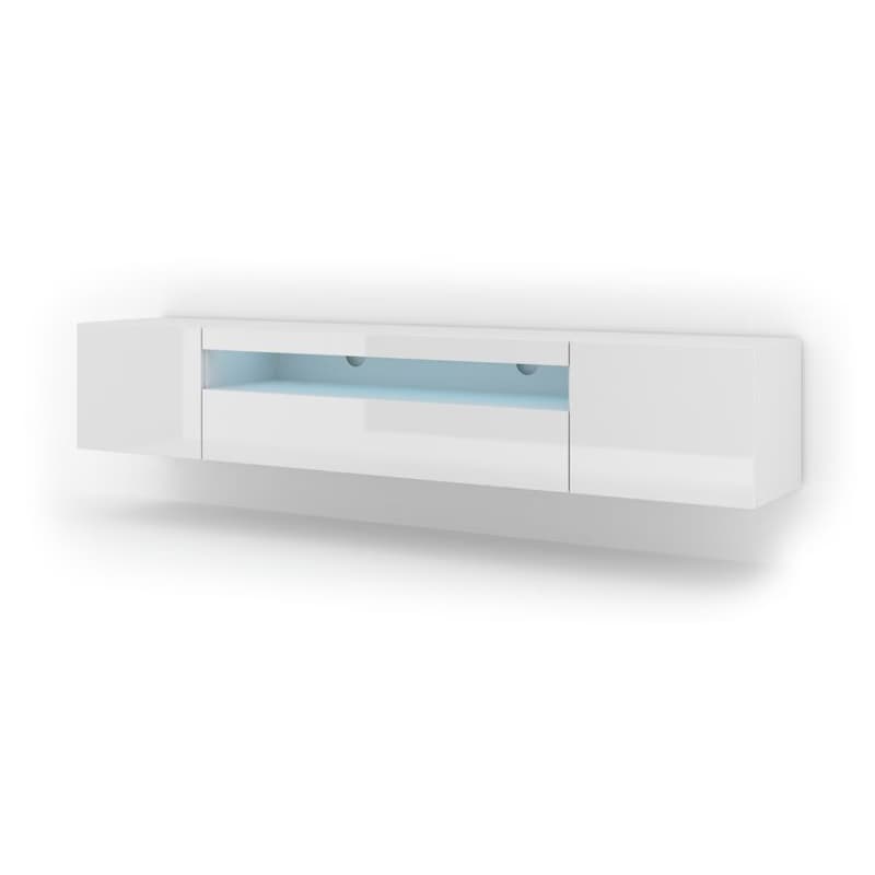 ArtBm TV stolík AURA 200 | biely - biely lesk 2