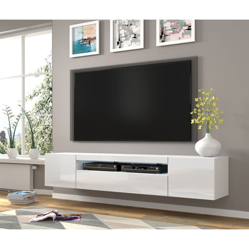 ArtBm TV stolík AURA 200 | biely - biely lesk 3