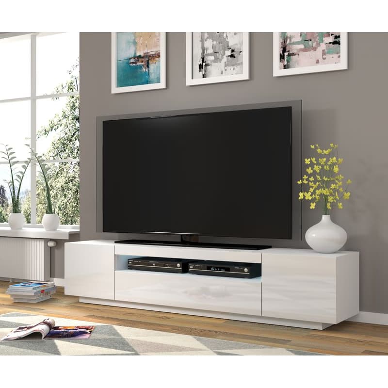 ArtBm TV stolík AURA 200 | biely - biely lesk 4