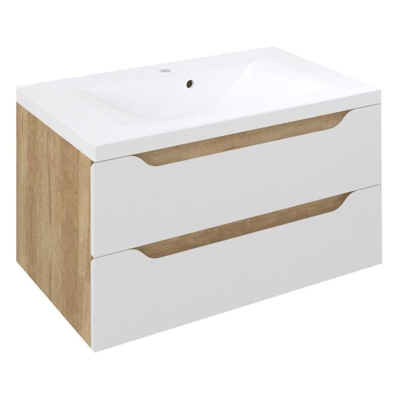 Sapho WAVE umývadlová skrinka 79,7x45x47,8cm, biela/dub Alabama SPH WA080-3022 1