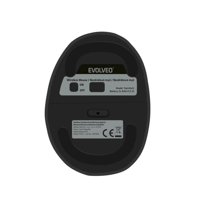 EVOLVEO LadyErgo, tichá vertikálna ergonomická myš, 2.4GHz, čierna 6