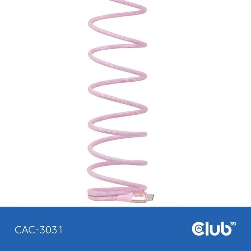 Club3D Kábel magnetický USB-C, 240W PD3.1, 480 Mbps, 2m, ružová 4