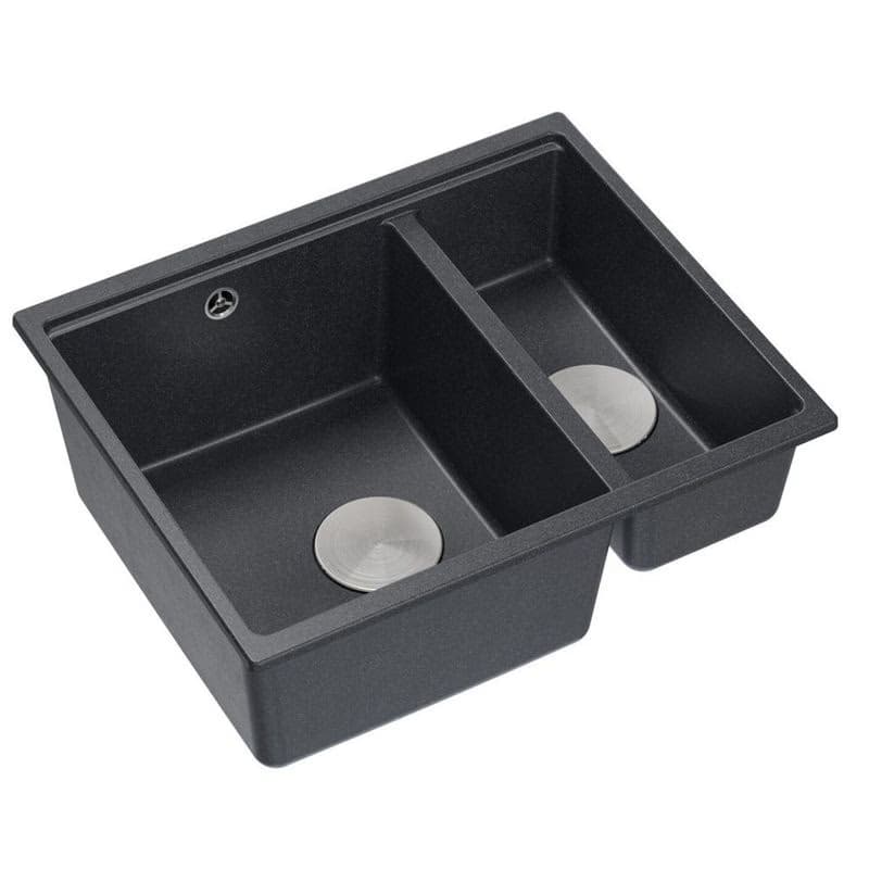 Quadron Quadron - Granitový drez Logan 150 Black Metallic Oceľ HCQL5646U8-BS_U 3