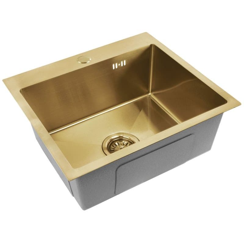 REA REA - Oceľový drez Leo 50 BRUSH GOLD s kuchynskou batériou KPL-96004 3