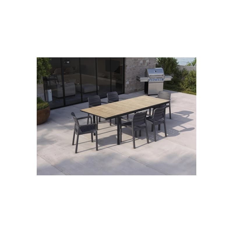 KETER Rozkladací záhradný stôl DEPORTO | 160-240cm ashwood / graphite 5