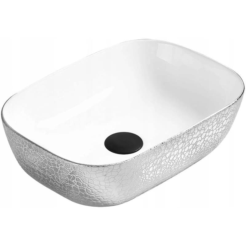 MEXEN - Rita umývadlo na dosku 45 x 32 cm biele / strieborné 21084555 1