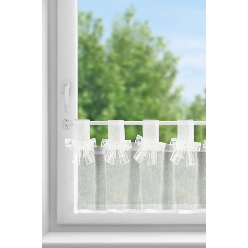 ArtFir Krátka záclona ALEXANDRA PU | biela 150 x 30 cm 1