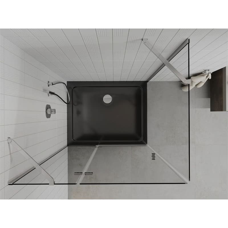 MEXEN/S - Roma sprchovací kút 80x120, transparent, chróm + čierna vanička so sifónom 854-080-120-01-00-4070 6