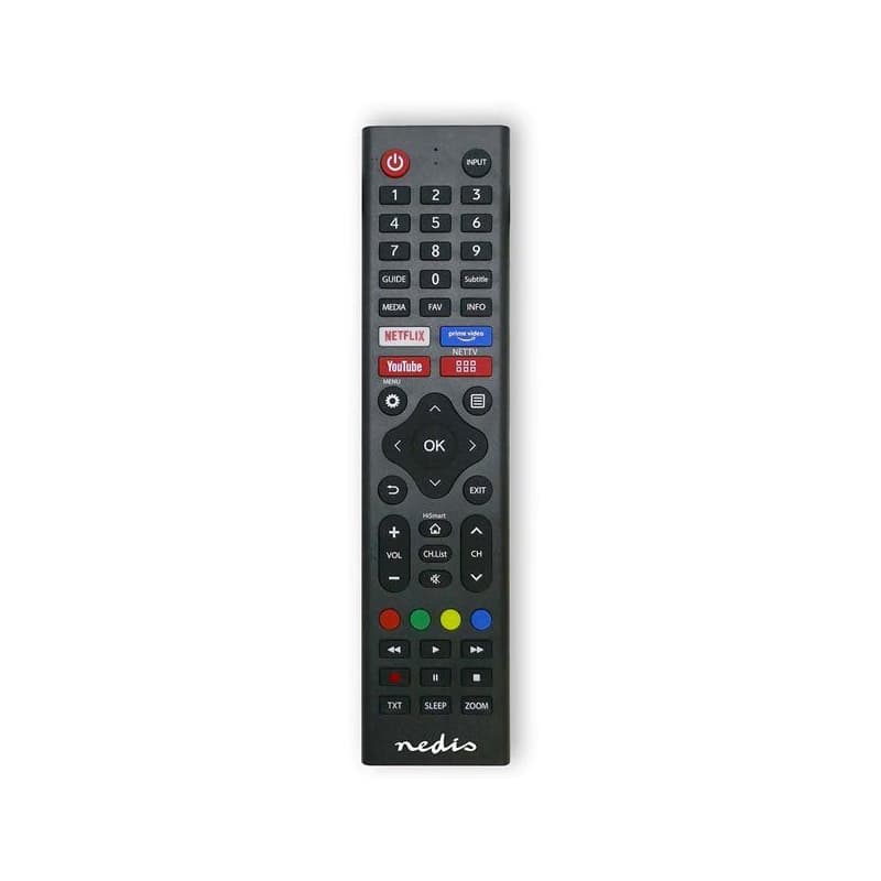 Nedis TVRC45HIBK - Náhradný Diaľkový Ovládač | Hi-Sense TV | Predprogramovaný | Čierna 1