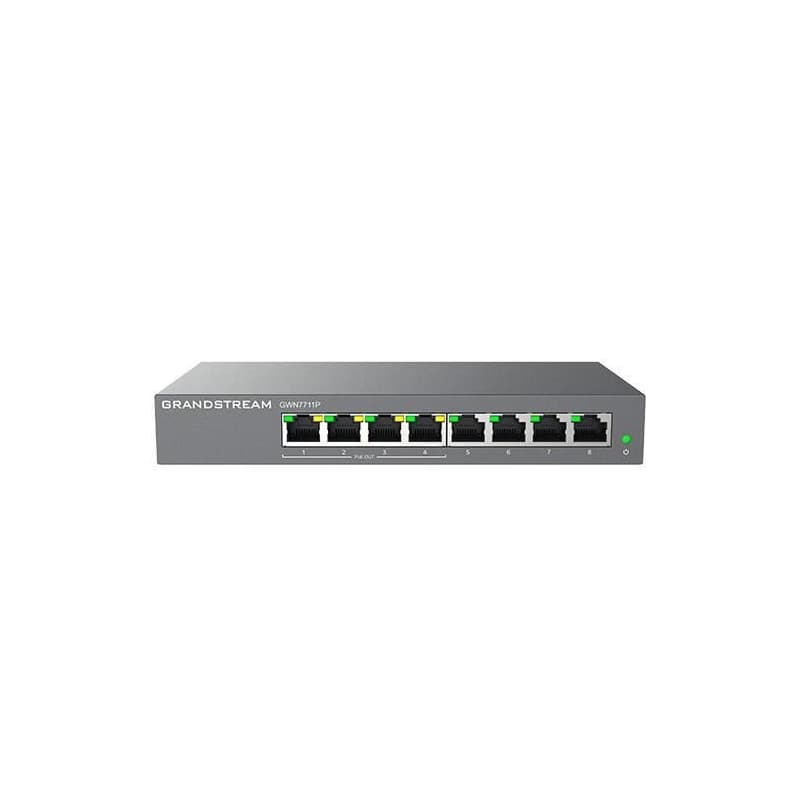 Grandstream GWN7711P Layer 2 Lite managed switch, 8 portov, 4x PoE/PoE+