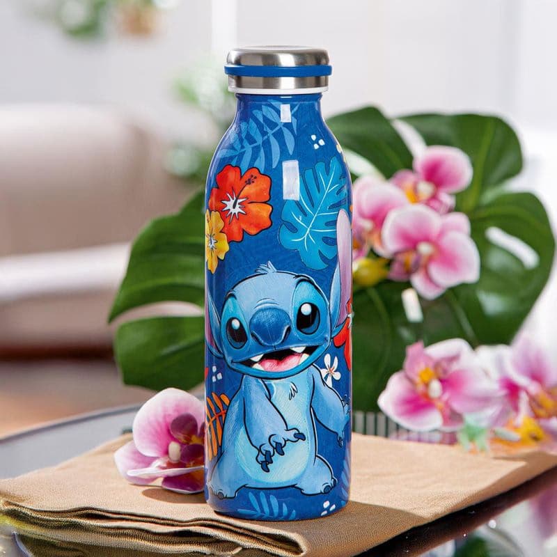 Nerezová fľaša Stitch, modrá 1