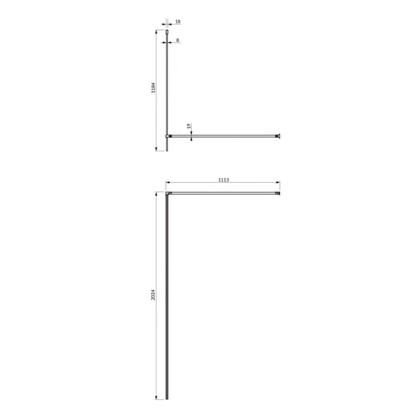 OMNIRES - MARINA walk-in, 120 cm čierna mat / transparent /BLMTR/ DNR12XBLTR 2