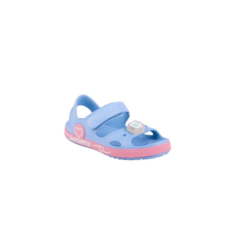 Dievčenské sandále COQUI Yogi + Amulet K light elemental blue fondant pink 1