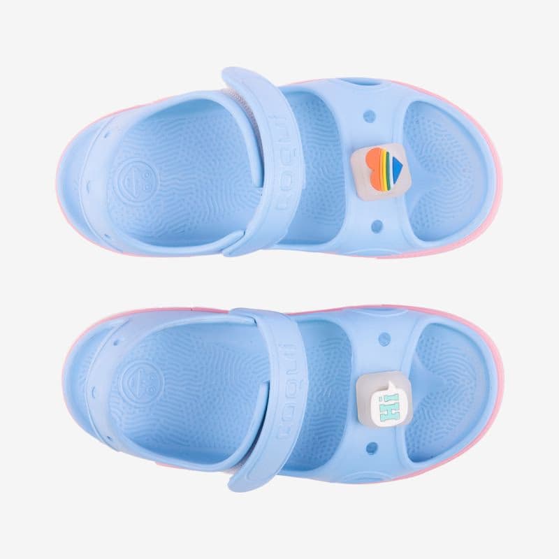 Dievčenské sandále COQUI Yogi + Amulet K light elemental blue fondant pink 3