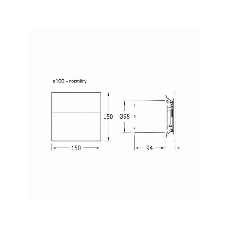 HOPA - Axiálne ventilátory na stenu či do stropu E100 GT, s časovačom, sklo biele CATA00900100 2