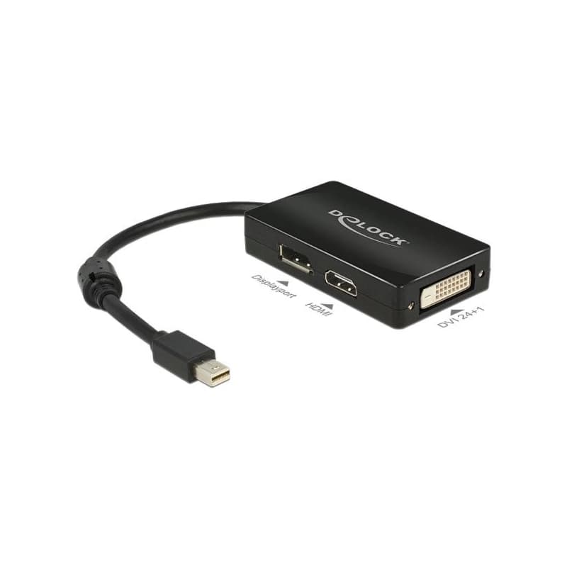 Delock Adaptér mini Displayport 1.1 samec > Displayport / HDMI / DVI samica pasívny čierny