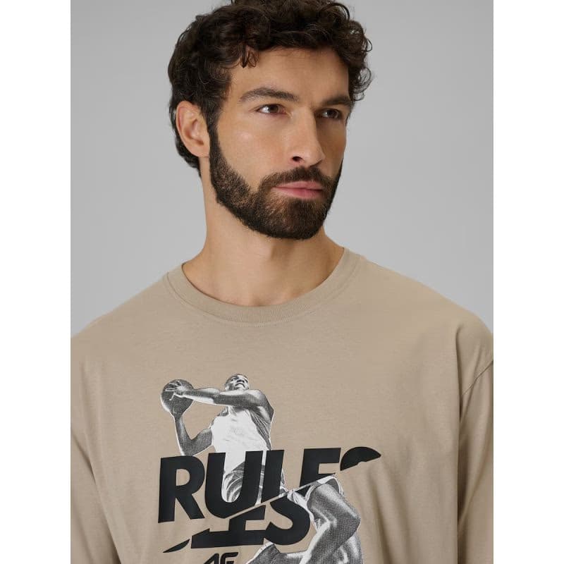 Pánske tričko s krátkym rukávom 4F TSHIRT M3333-83S-BEIGE 5