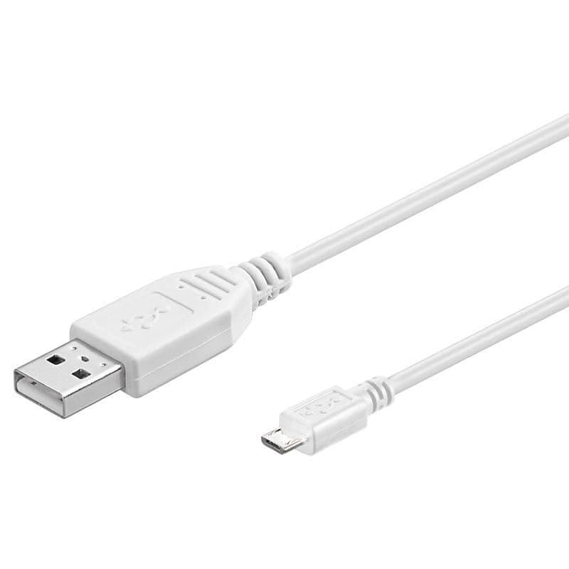 PremiumCord Kábel micro USB 2.0, AB 1m, biela
